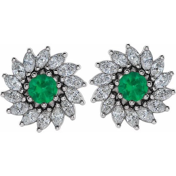 Round 7-Prong Halo-Style Earrings - Image 2