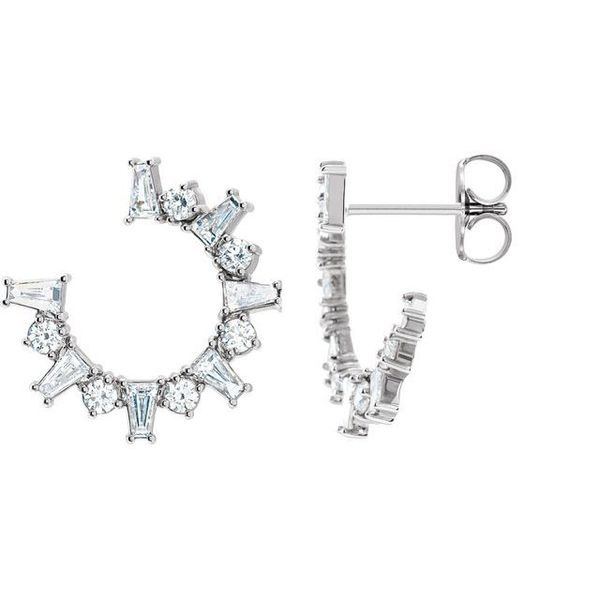 Baguette Front-Facing Hoop Earrings