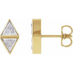 Two-Stone Bezel-Set Earrings