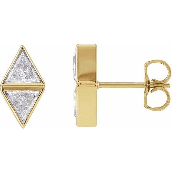 Two-Stone Bezel-Set Earrings