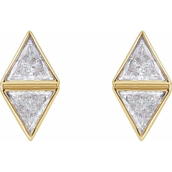 Two-Stone Bezel-Set Earrings - Image 2