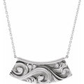Scroll Curved Bar Necklace