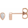 Pear Bezel-Set Stud Earrings