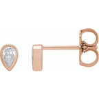 Pear Bezel-Set Stud Earrings