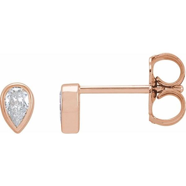 Pear Bezel-Set Stud Earrings