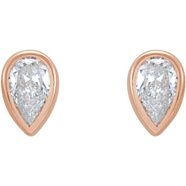 Pear Bezel-Set Stud Earrings - Image 2