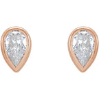 Pear Bezel-Set Stud Earrings - Image 2