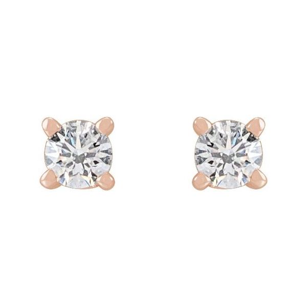 Round 4-Prong Stud Earrings - Image 2