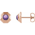 Geometric Cabochon Earrings