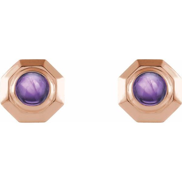 Geometric Cabochon Earrings - Image 2