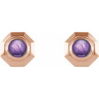Geometric Cabochon Earrings - Image 2