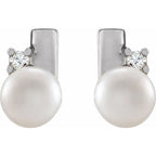 Pearl Geometric Earrings - Image 2