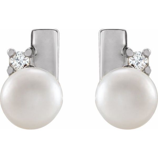 Pearl Geometric Earrings - Image 2