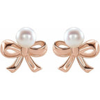 Pearl Bow Earrings - Image 2