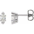 Marquise 6-Prong V-End Stud Earrings
