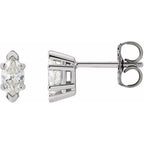 Marquise 6-Prong V-End Stud Earrings