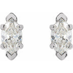 Marquise 6-Prong V-End Stud Earrings - Image 2