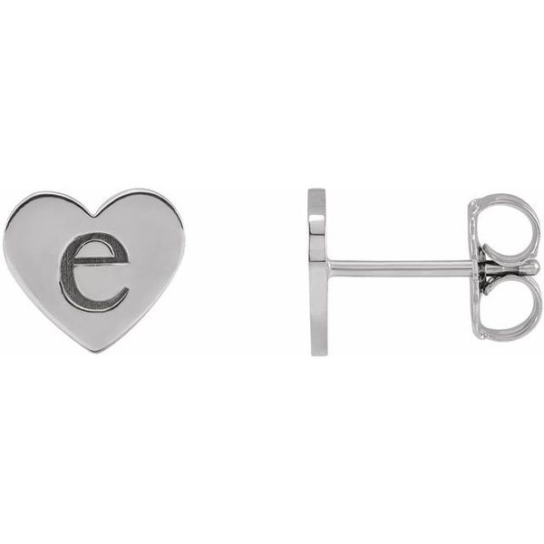 Engravable Heart Stud Earrings - Image 2