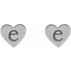 Engravable Heart Stud Earrings - Image 3