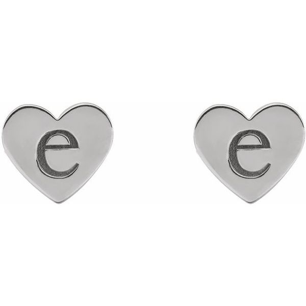 Engravable Heart Stud Earrings - Image 3