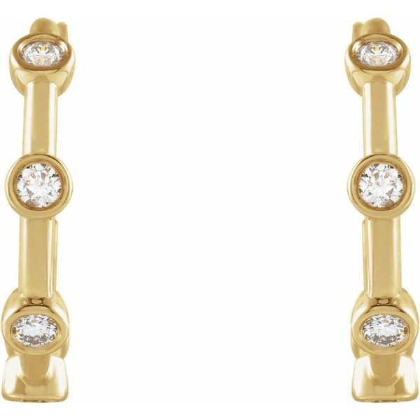 Bezel-Set Hoop Earrings - Image 2