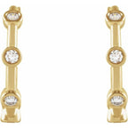 Bezel-Set Hoop Earrings - Image 2
