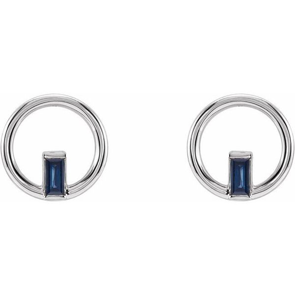 Baguette Circle Earrings - Image 2