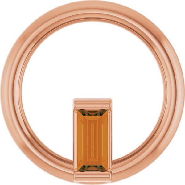 Straight Baguette Circle Pendant
