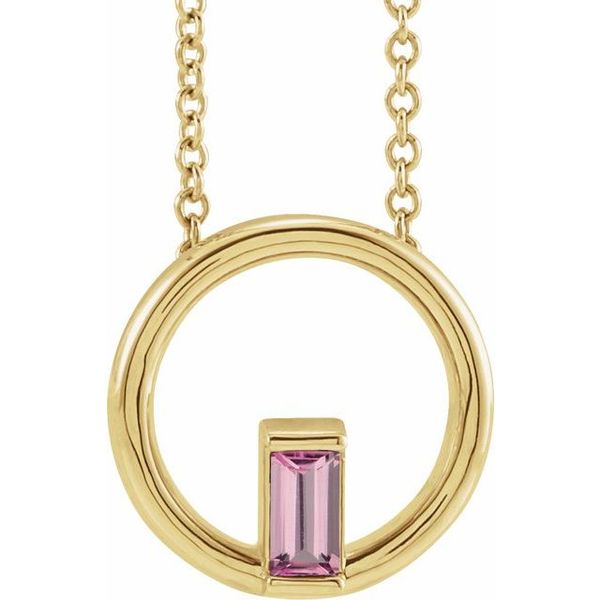 Straight Baguette Circle Necklace