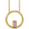 Straight Baguette Circle Necklace