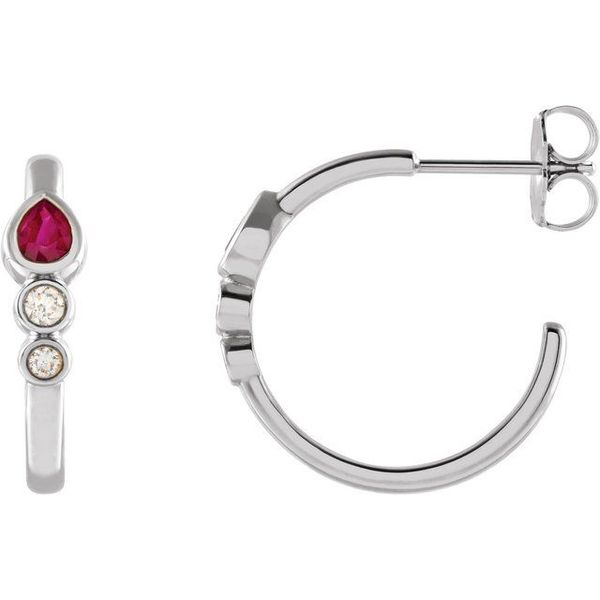 Bezel-Set Hoop Earrings