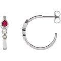 Bezel-Set Hoop Earrings