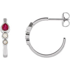 Bezel-Set Hoop Earrings