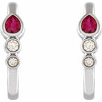 Bezel-Set Hoop Earrings - Image 2