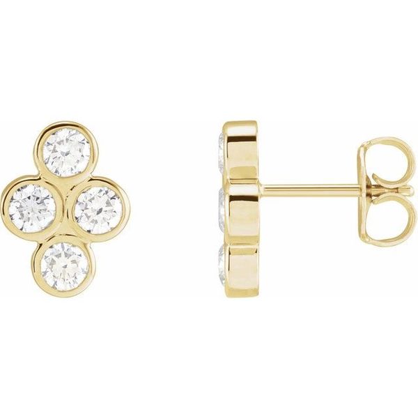 Bezel-Set Cluster Earrings