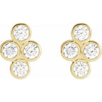Bezel-Set Cluster Earrings - Image 2
