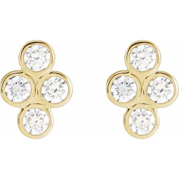 Bezel-Set Cluster Earrings - Image 2