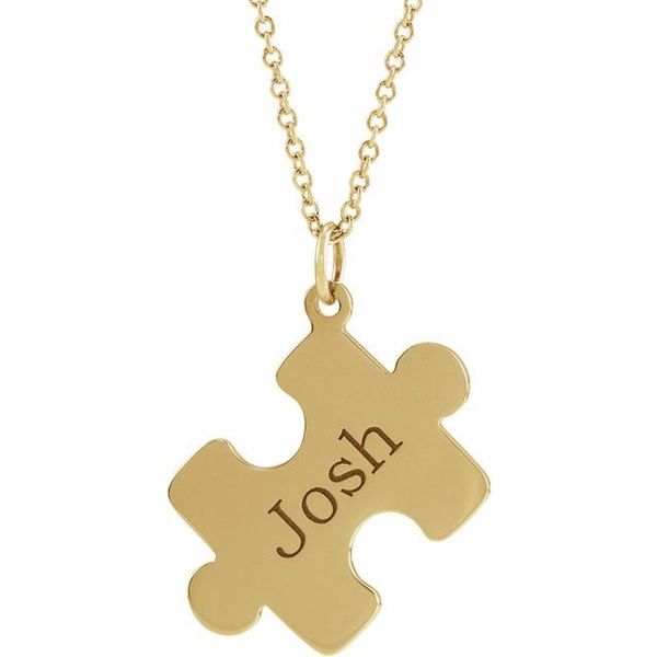 Engravable Puzzle Piece Necklace - Image 3