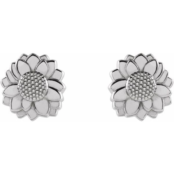 Tiny Sunflower Earrings - Image 2