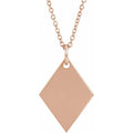 Engravable Diamond-Shaped Necklace