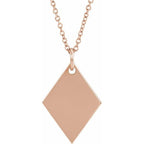 Engravable Diamond-Shaped Necklace