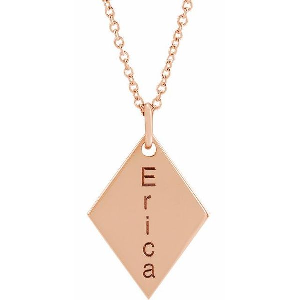 Engravable Diamond-Shaped Necklace - Image 3