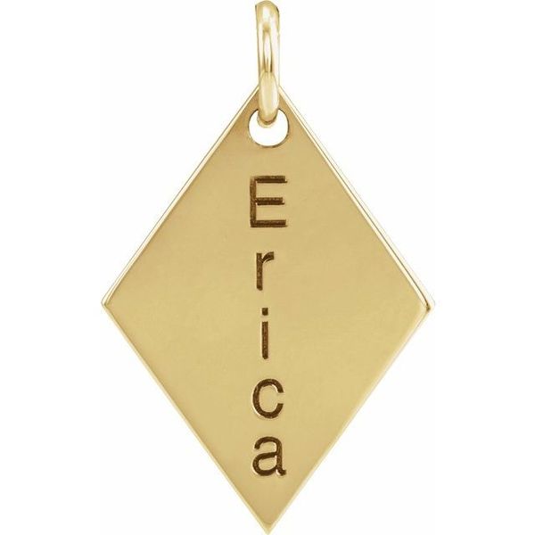 Engravable Diamond-Shaped Pendant - Image 3