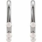 Pearl Hoop Earrings - Image 2
