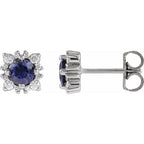 Round 4-Prong Halo-Style Earrings