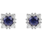 Round 4-Prong Halo-Style Earrings - Image 2