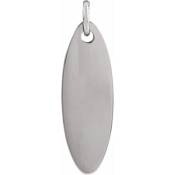 Elongated Oval Engravable Pendant