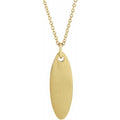 Elongated Oval Engravable Necklace
