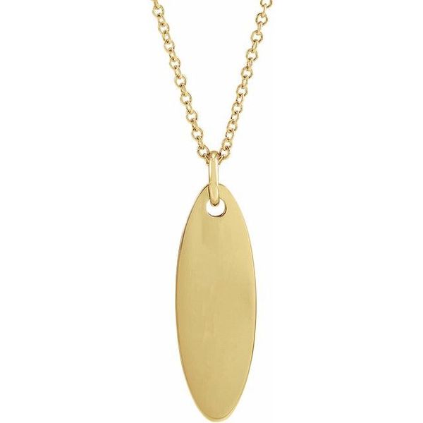 Elongated Oval Engravable Necklace