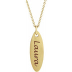 Elongated Oval Engravable Necklace - Image 3